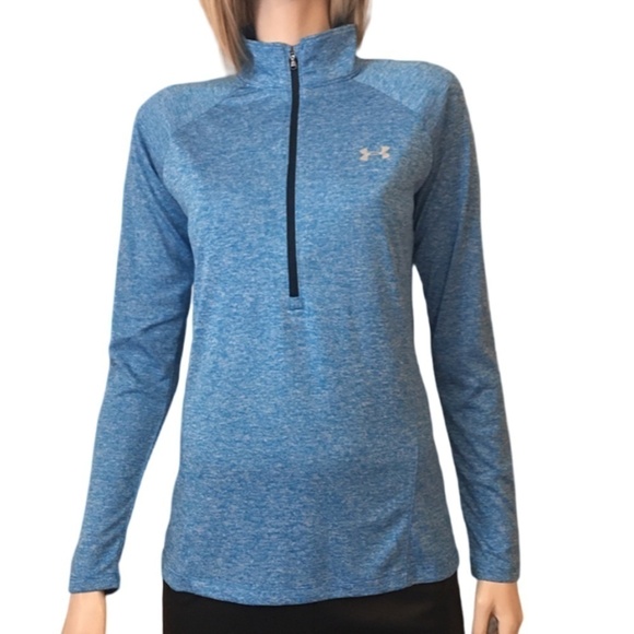 Under Armour Top Heat Gear Half Β½ Zip Front Pullover Shirt Active Wear Jacket - Picture 15 of 16